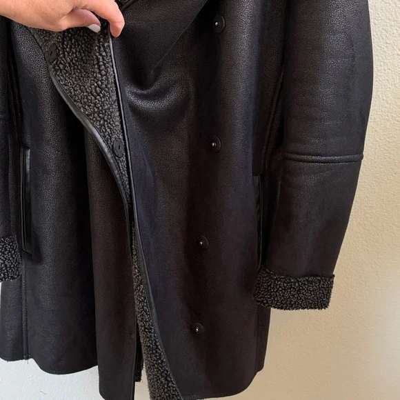 Sam Edelman Charcoal hooded Teddy Jacket - Picture 5 of 13